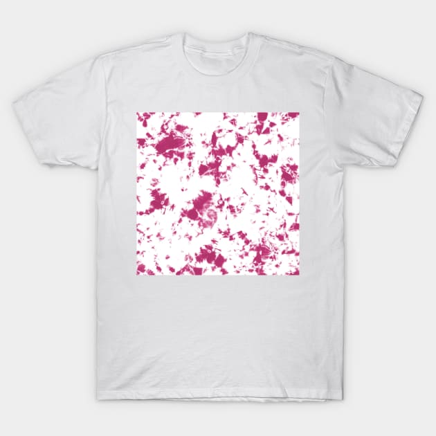 Hot Pink bubble gum and white Storm - Tie-Dye Shibori Texture T-Shirt by marufemia